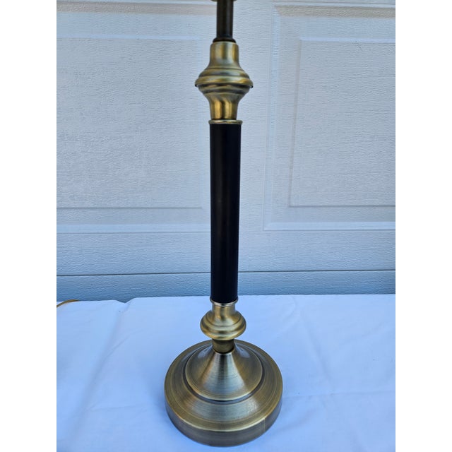 Late 20th Century Blue and Brass Lamps - a Pair For Sale - Image 11 of 16