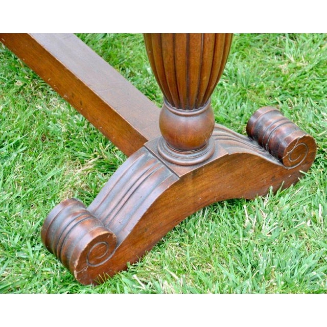 Wood Oval Pedestal Table in Mahogany For Sale - Image 7 of 8