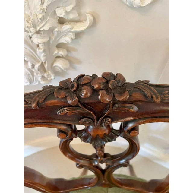 Antique Victorian French Carved Walnut Side Chairs, Set of 4 For Sale - Image 11 of 18
