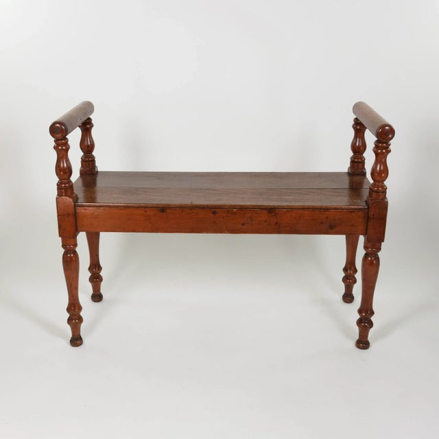 Victorian Late Victorian Mahogany Window Bench With Raised Arms English, Circa 1890 For Sale - Image 3 of 7