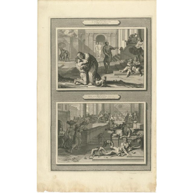 Set of Three Double-Scene Biblical Engravings, Pieter Mortier, Amsterdam, ca.1700 This finely engraved biblical set...