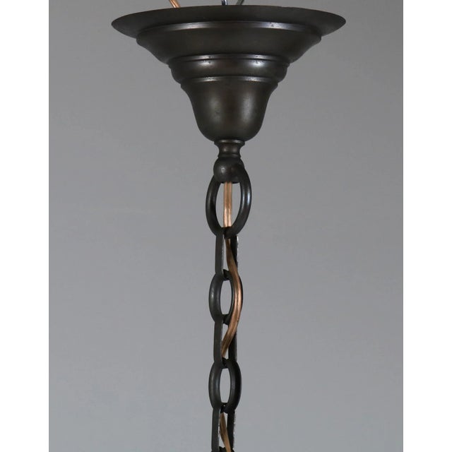 Art Nouveau Dutch Brass & Glass Pendant Lamp, 1900s For Sale - Image 13 of 14