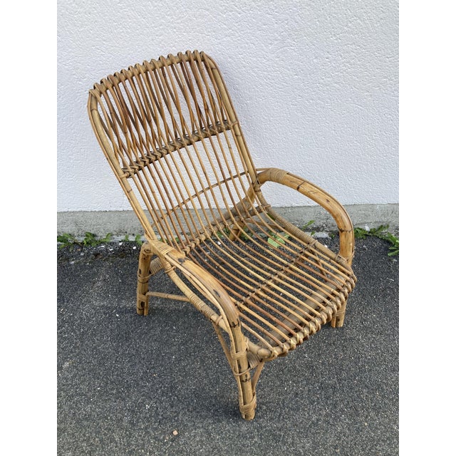 Rattan Armchair in Rattan For Sale - Image 5 of 18