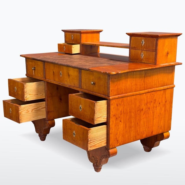 Antique Biedermeier Writing Desk, 1840s For Sale - Image 4 of 14