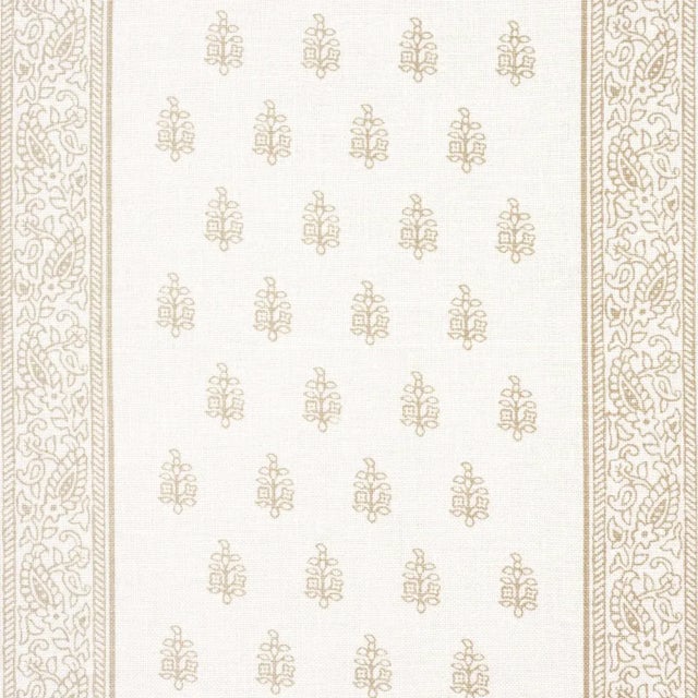 Transitional SAMPLE - Schumacher Katsura Stripe Fabric In Sand For Sale - Image 3 of 4