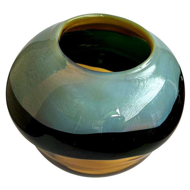 Late 20th Century Sculptural Multicolor Handblown Art Glass Vase – Murano Style For Sale - Image 10 of 12