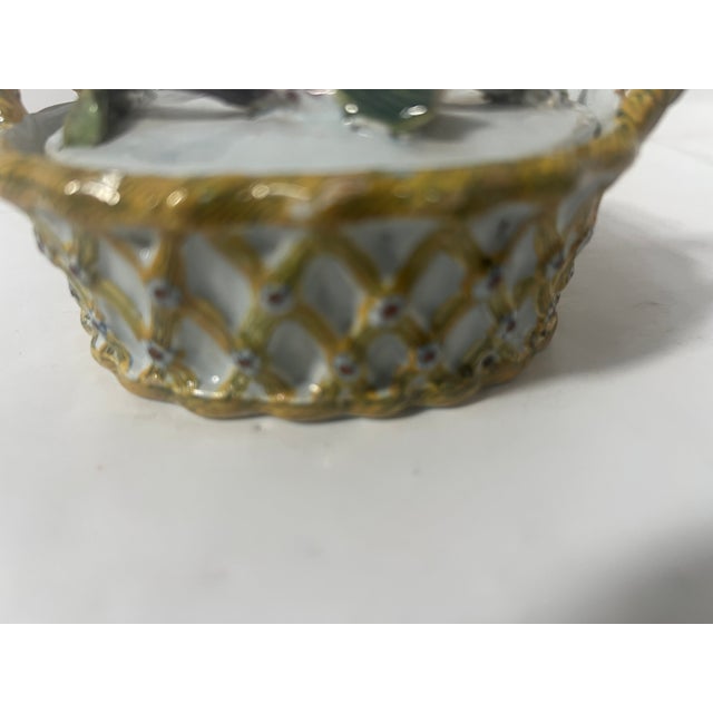 Polychrome Earthenware Butter Dish with Two Handles For Sale - Image 3 of 13