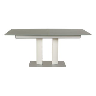 P2623 Wood Glass Dining Table in Grey Extendable from Ronald Schmitt For Sale
