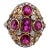 Late 19th Century Ruby and Diamond Ring in 18k Yellow Gold Size 6 For Sale