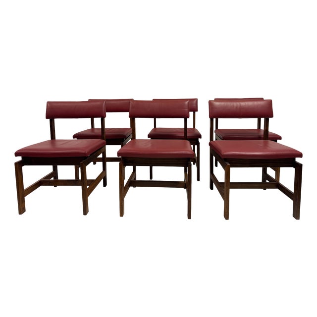 Vintage Danish Leather Dining Chairs, 1960s, Set of 6 For Sale