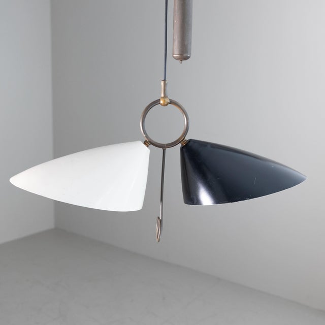 Mid-Century Modern Vintage Suspension Lamp, 1940s For Sale - Image 3 of 7
