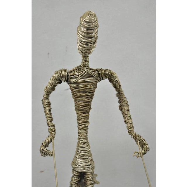 Vintage Mid Century Modern Brutalist Wire Musician Band Figure Sculpture - Set of 2 For Sale - Image 10 of 17