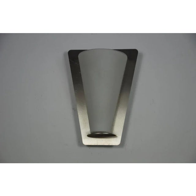 Metal Metal and Opaline Glass Wall Lamp from Glashütte Limburg, 1960s For Sale - Image 7 of 9