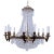 1920s Empire Brass Chandelier With a-Chain Crystals For Sale