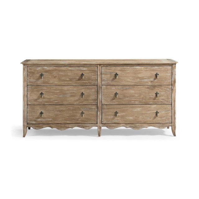 French Country Rustic Oak Six-Drawer French Country Dresser For Sale - Image 3 of 11