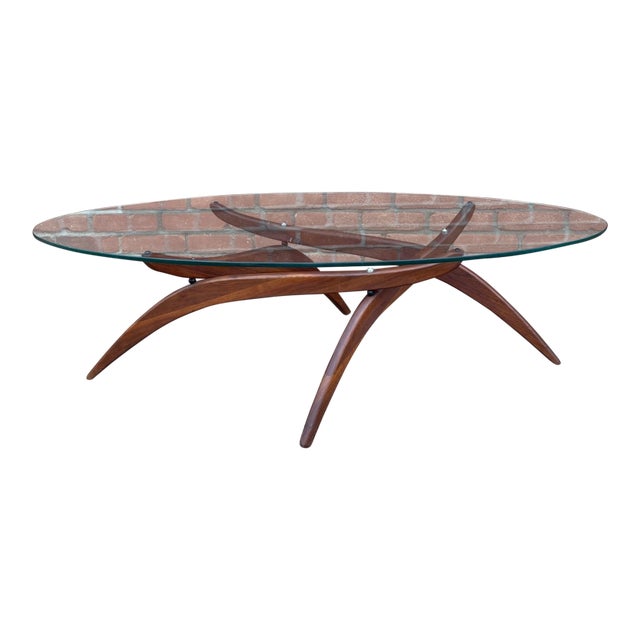 Mid 20th Century Attributed Forest Wilson Sculptural Walnut and Glass Coffee Table For Sale