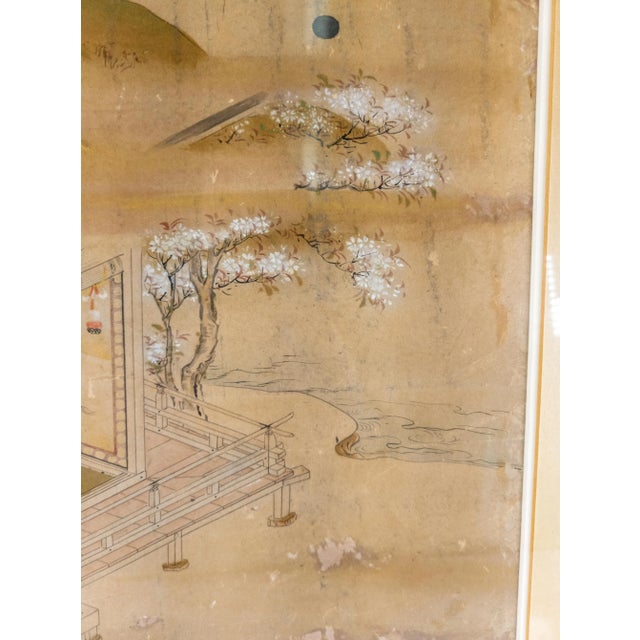18th Century Japanese Edo Period Kano School Watercolor Painting on Paper For Sale - Image 4 of 10