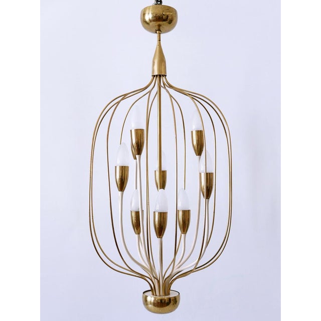 Mid-Century Modern Nine-Flamed Pendant Lamp, Germany, 1950s For Sale - Image 18 of 18