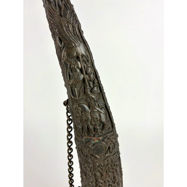 Gothic 19th Century Gothic Revival Finely Cast Bronze Oliphant Horn For Sale - Image 3 of 7