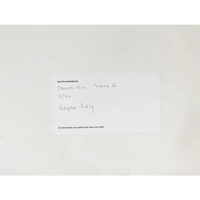 1970s 1970s “Crown Hill” Abstract Landscape Etching by Bryan Kay For Sale - Image 5 of 6