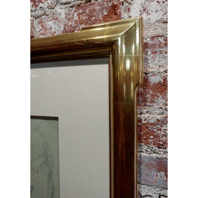 Glass Leon Augustin Lhermitte -3 Women & a Child - Original Pencil Drawing -C1880s For Sale - Image 7 of 9