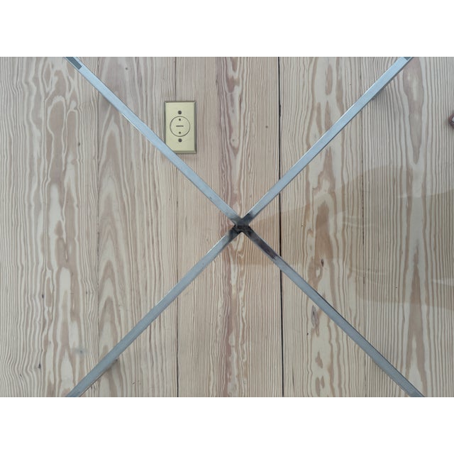 1960s Vintage Glass and Chrome Cocktail Coffee Table For Sale - Image 5 of 10