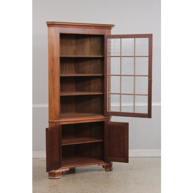 Bench Made Chippendale Style Walnut Corner Cabinet For Sale - Image 4 of 13