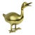 Mid 20th Century Large Heavy Solid Gold Brass Duck Figurine Model For Sale