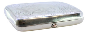 Silver Cigarette Case with Engraved Floral Motifs