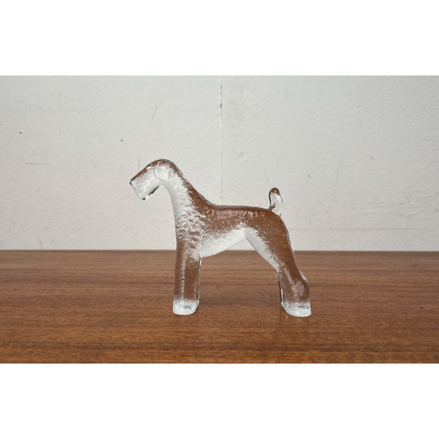Vintage Swedish Glass Kennel Series Airedale Terrier Sculpture by Bertil Vallien for Kosta Boda, 1970s For Sale - Image 5 of 18