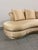 Beautiful Silk Polka Dot Gold / Peach Silk Vintage Postmodern kidney sofa in the style of Adrian Pearsall for Comfort...