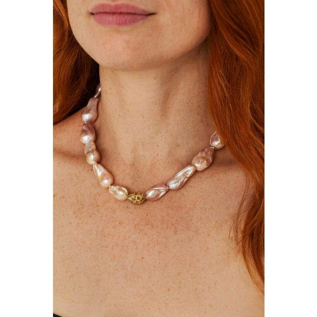 Bochic “Capri” Vintage Pearl & Multi Gem Necklace Set in 18K & Silver For Sale - Image 9 of 9