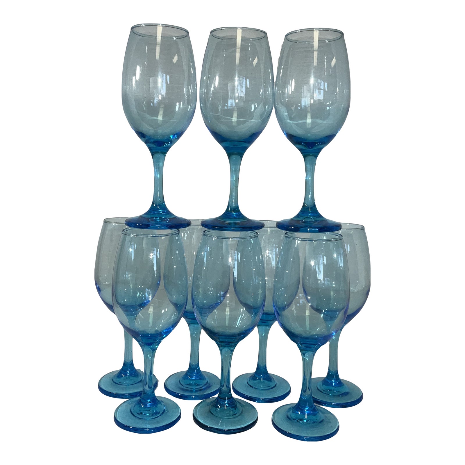 Vintage Coastal Americana Turquoise Wine Glasses Set of 10 Chairish