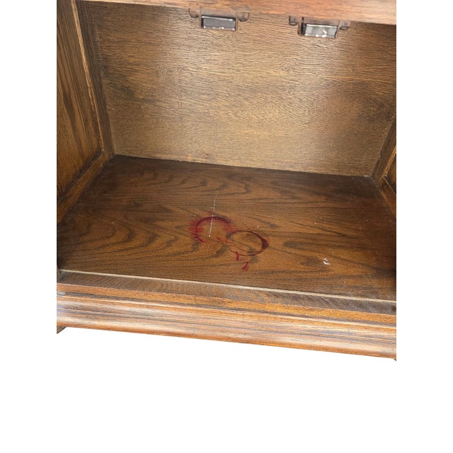 1990s Ethan Allen Royal Charter Oak Nightstand End Table Cabinet For Sale - Image 13 of 15