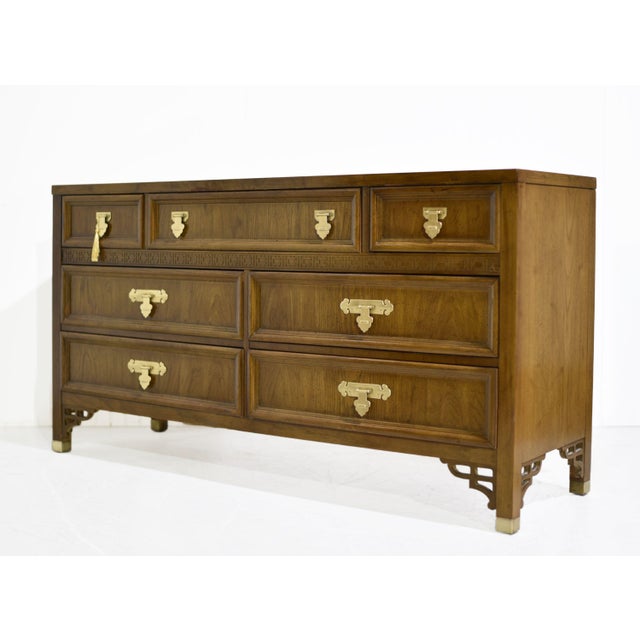 Chinoiserie Mid Century Chinoiserie Triple Dresser by Dixie Furniture For Sale - Image 3 of 16