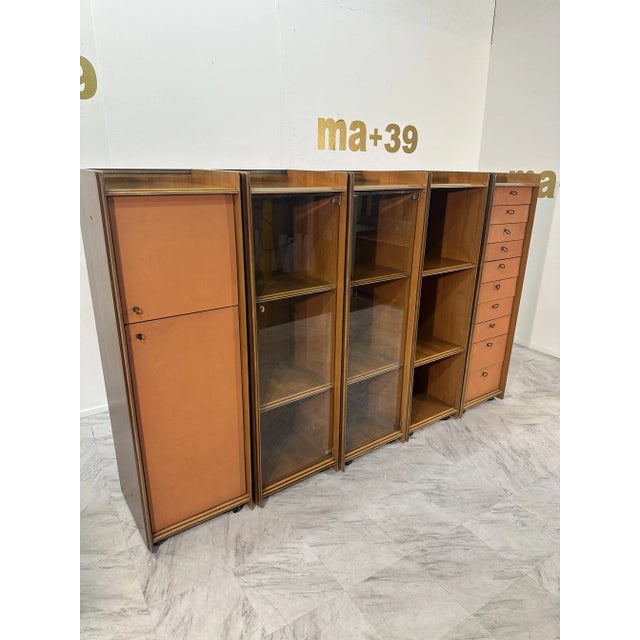 Five Leather and Walnut Artona Chests of Drawers by Afra & Tobia Scarpa for Maxalto For Sale - Image 12 of 12