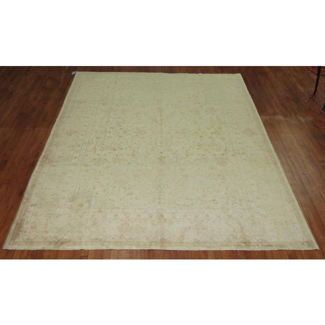 Antique Zabihi Collection Turkish Borlou Floral Ivory Pink Rug For Sale In New York - Image 6 of 6