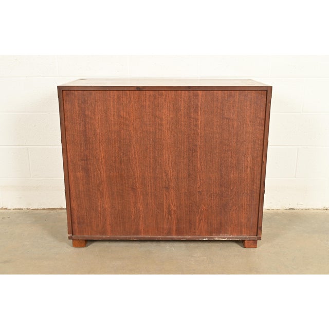 Michael Taylor for Baker Furniture Hollywood Regency Campaign Walnut Dresser Chest, 1960s For Sale - Image 12 of 13