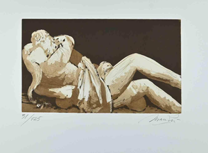 Giacomo Manzú, Lovers III, Original Etching, 1970s