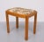 Solid Beech wood foot stool or Ottoman. Comes with a Silk Flower upholstery. 1950s Dutch. Good condition.