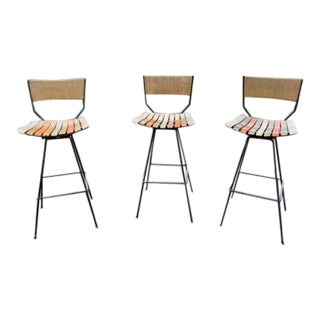 Vintage Arthur Uminoff Attributed Mid Century Bar Stools For Sale