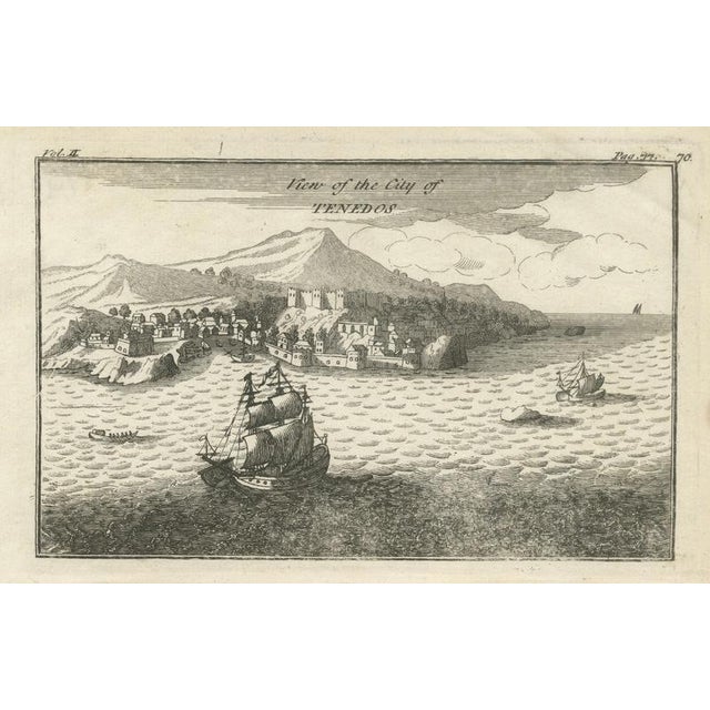 Antique St Eustatius Caribbean View with Ships Harbor, 1717 For Sale - Image 9 of 9