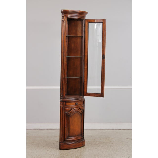 Theodore Alexander Theodore Alexander Curved Mahogany Corner Cabinet For Sale - Image 4 of 18