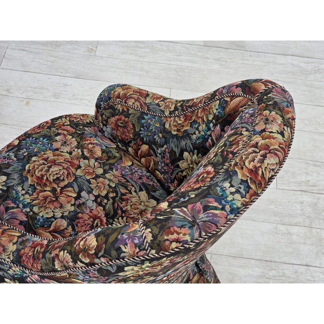 Danish Cocktail Lounge Chair in Furniture Jacquard Fabric, 1960s For Sale - Image 14 of 17