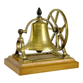 Vintage Solid Brass Desk Nautical Ships Bell For Sale