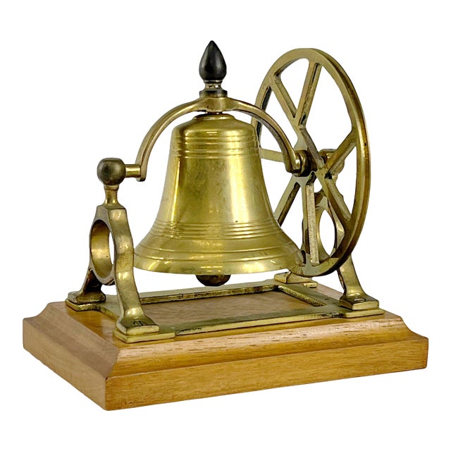 Vintage Solid Brass Desk Nautical Ships Bell For Sale