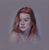 Red by Primary Hughes | Ink wash-gouache and white pencil Portrait of a woman with red hair For Sale