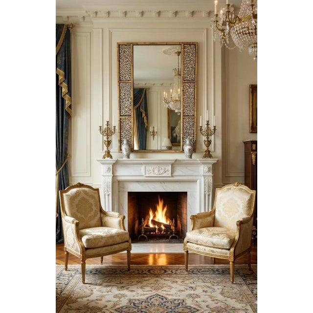 Customized Leopard Antique Gold Gilt Tall Rectangular Hollywood Regency Wall Mirror For Sale - Image 10 of 10