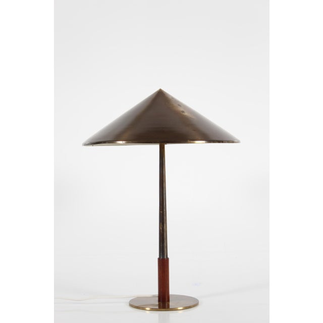 Mid-Century Modern Vintage Danish Desk Lamp in Brass with Patina by Jo Hammerborg for Fog & Mørup, 1950s For Sale - Image 3 of 12