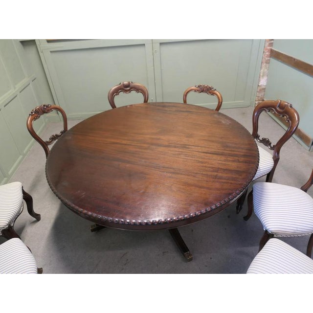 Large Centre Dining Table and Chairs, 1900s, Set of 9 For Sale - Image 3 of 8